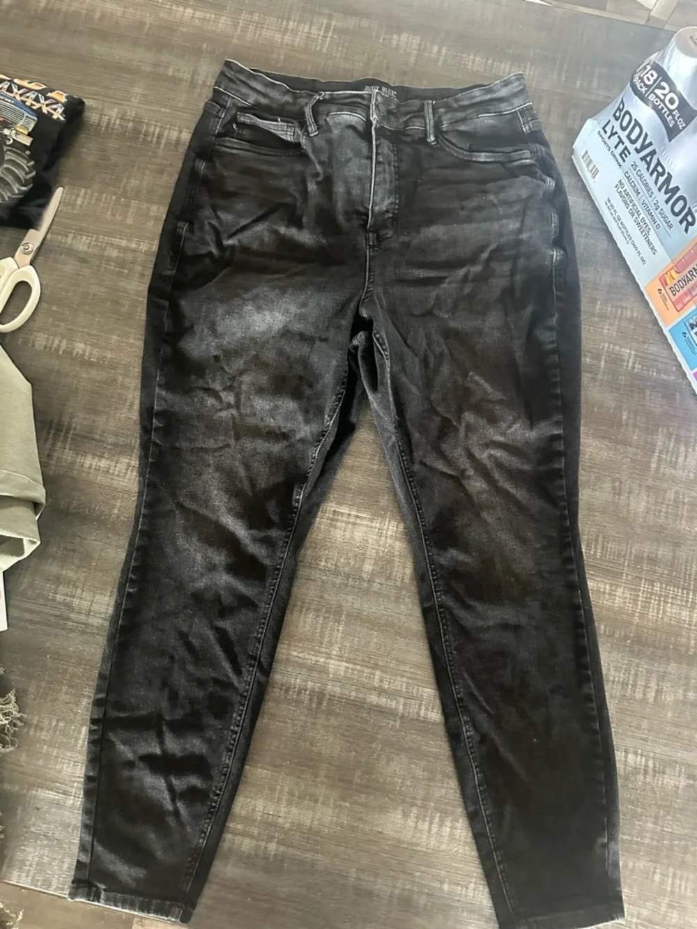Judy Blue Men's Charcoal Black Slim Jeans - Picture 2 of 3